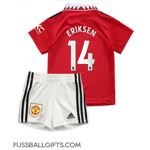 Manchester United Christian Eriksen #14 Fußballbekleidung Heimtrikot Kinder 2022-23 Kurzarm (+ kurze hosen)